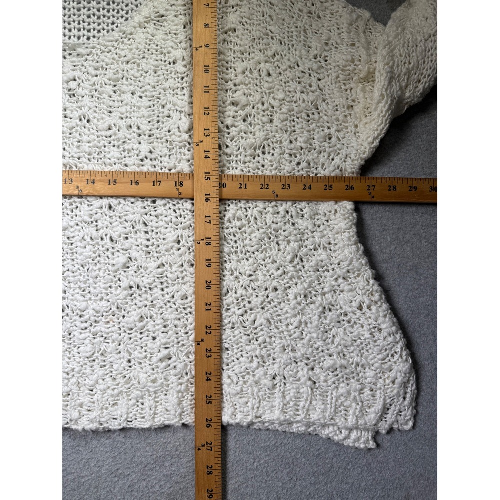 Free People Sunday Shore Pullover Sweater Womens Medium White Chunky Open Knit - Picture 7 of 8